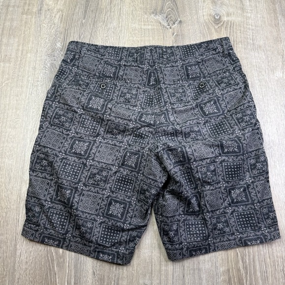 Reyn Spooner Shorts Black Gray Geometric Print Casual Uniqlo Mens Size M Medium - Picture 6 of 11